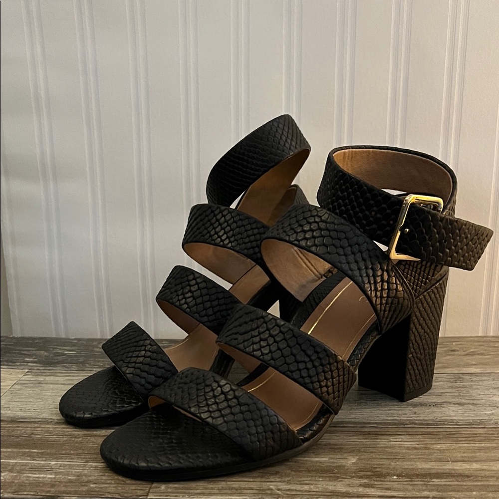 Vionic Perk Blaire black snake strappy dress sandals NWOT
